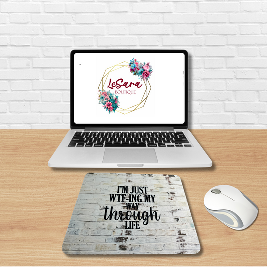 Whimsical 'Winging It' Inspirational Mouse Pad