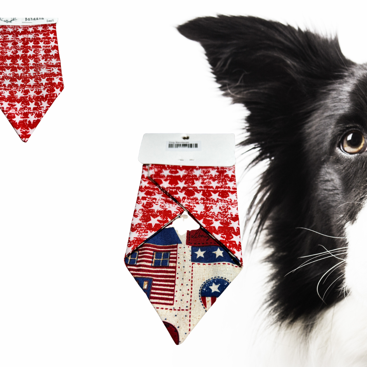 Small Reversible Over-the-Collar Dog Bandana (8" Wide by 6" Long)