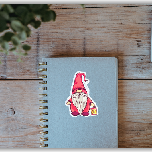 Water-Resistant Red Gnome Sticker