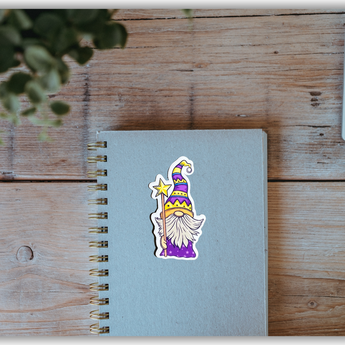 Water-Resistant Purple Gnome Sticker