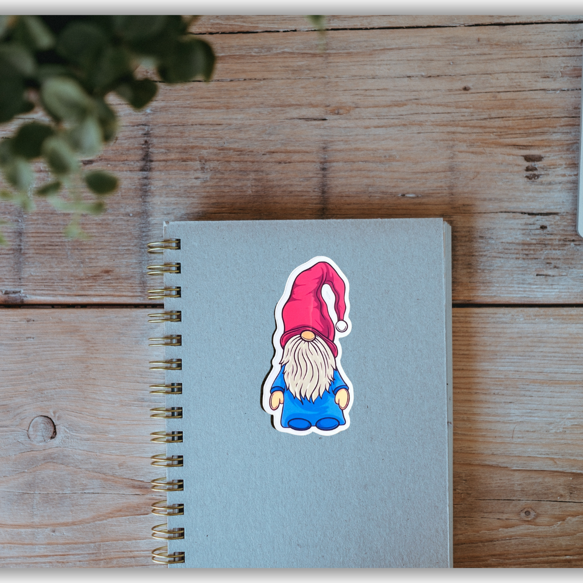 Water-Resistant Blue Gnome Sticker