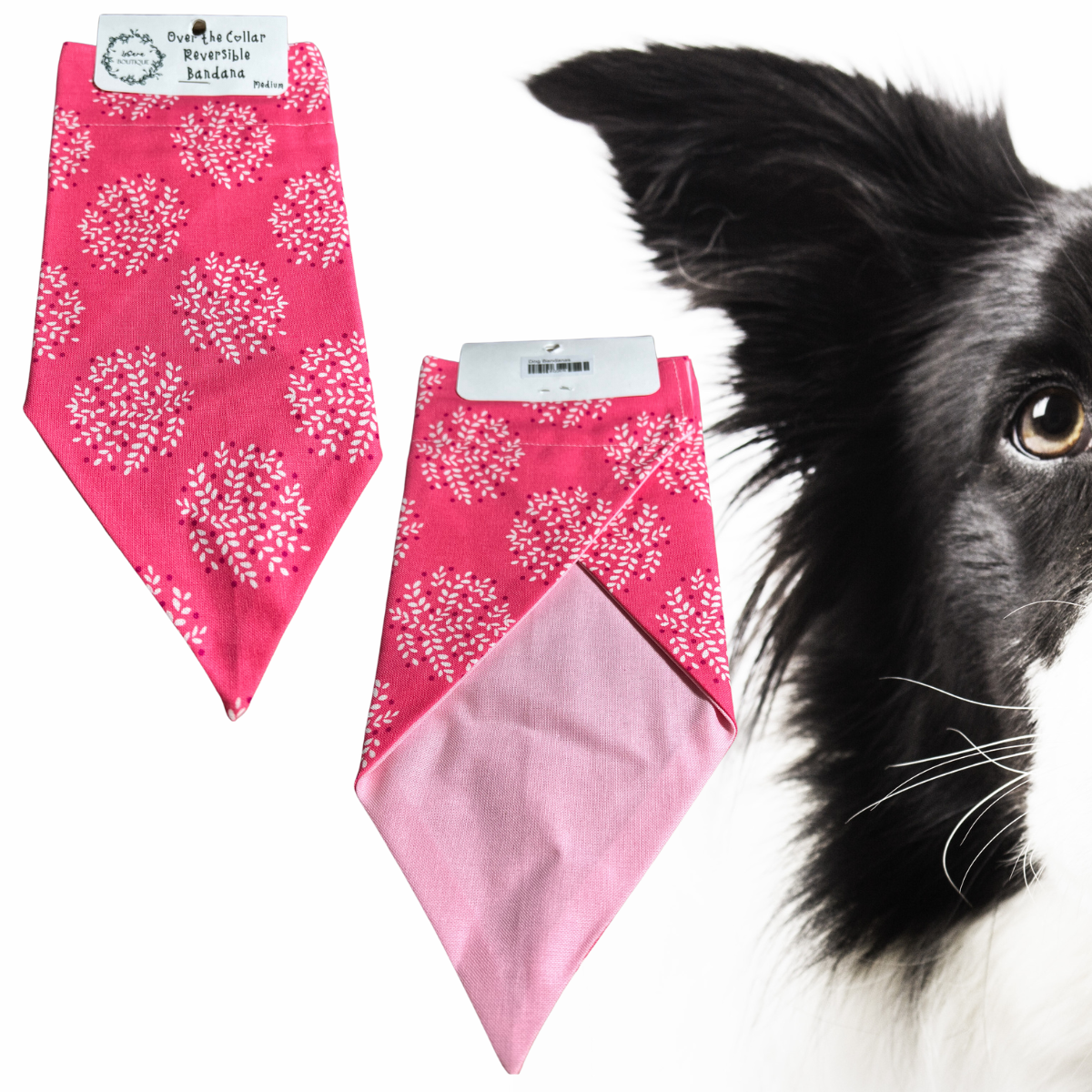Medium Reversible Over-the-Collar Dog Bandana (11" Wide by 8.5" Long)