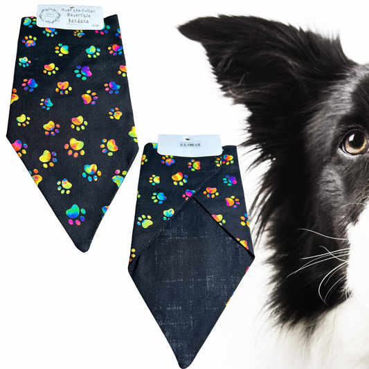 Large Reversible Over-the-Collar Dog Bandana (12" Wide by 10" Long)