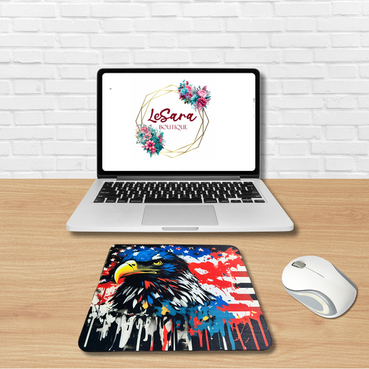 Patriotic Eagle and Flag Mouse Pad