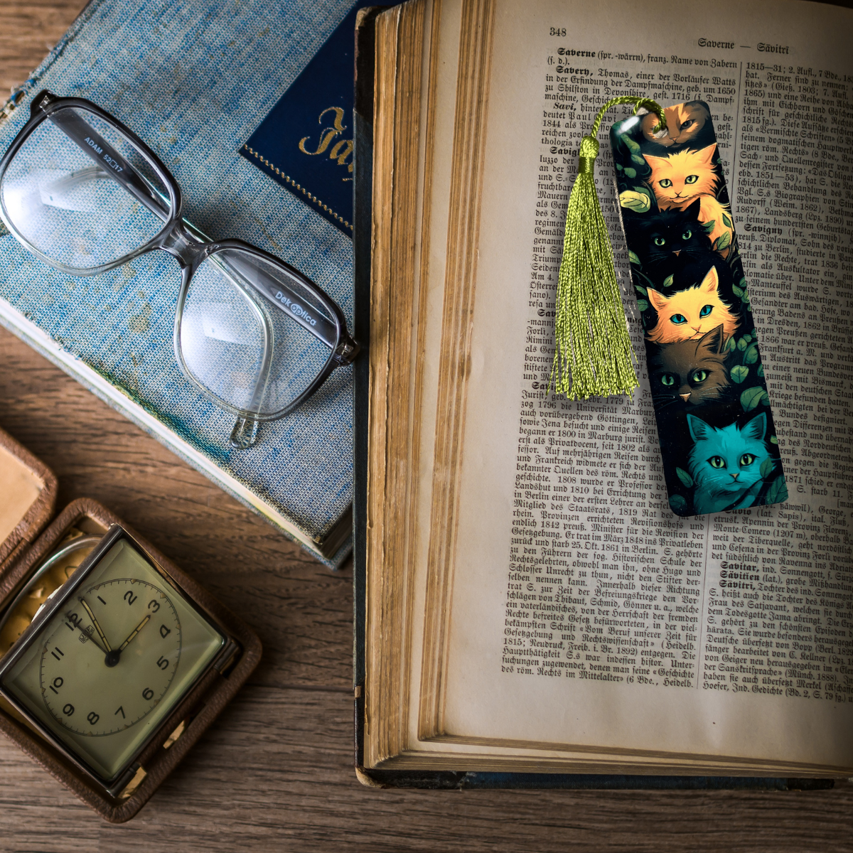 3D Cat Metal Bookmark